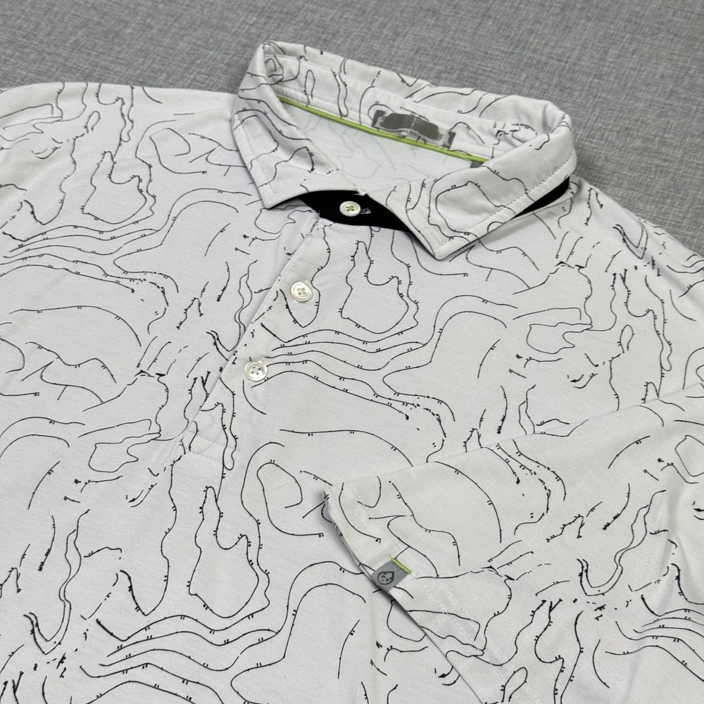 Tasc Performance Golf Polo Shirt Mens XL White All Over Print Performance